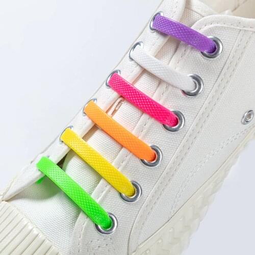 Shoelaces No Tie Silicone Shoe Laces Sneakers Unisex 16pcs/lot Special Running Elastic Shoelace Men Women Lacing Rubber