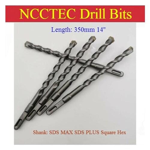 [Length 350mm 14'' ] Diameter 3-50mm 0.12''-2'' carbide core drill bits | Hammer hole saw SDS MAX SDS PLUS Square Hex Shank