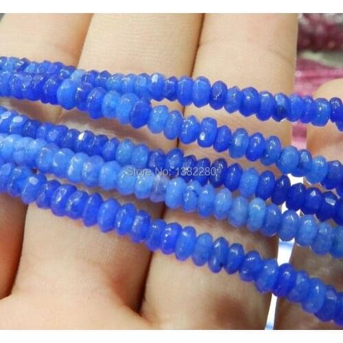 On Sale Fashi !Whole DIY 2x4mm Faceted Blue chalcedony Abacus Loose Beads 15 inches 2pcs/lot jewelry JT5938