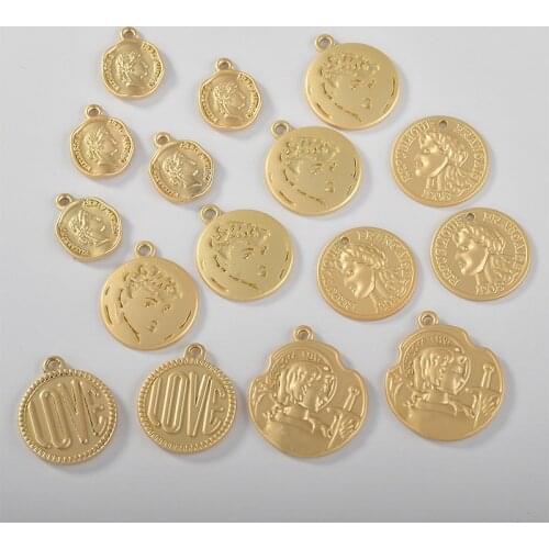 Vintage style 40pcs/lot Queen portrait coin beauty heads geometry rounds shape alloy floating locket charms diy jewelry making