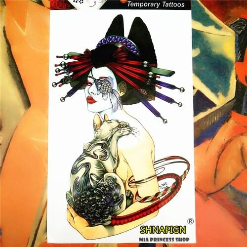 SHNAPIGN Europe dame Temporary Tattoo Body Art, 12*20cm Flash Tattoo Stickers, Waterproof Fake Tatoo Henna Tatto Wall Sticker