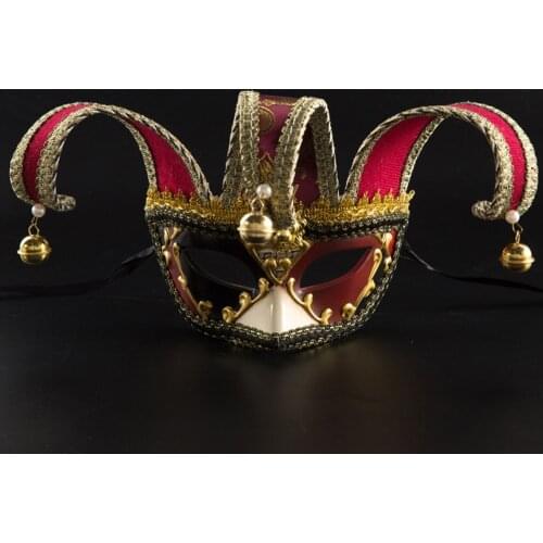 High Quality Venice Carnival Masks Men Masquerade Party Bells Plastic Mask Halloween Cospaly Props Masque Spoof Funny The Mask