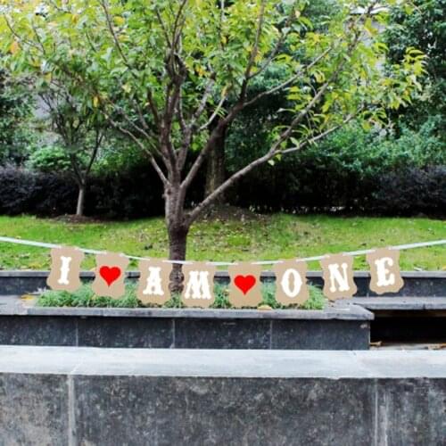 1Set "I AM ONE" Letter Bunting Flags Garland,Banner, Photo Booth, Wedding Party Photography Props Decoration Events Supplies