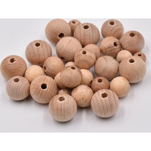 10-25MM Natural Wooden Beads Round Unfinished Wooden Loose Beads Wood Spacer Beads for DIY Craft Making, DIY Jewelry Making
