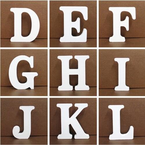 10CM white Wooden Letter English Alphabet DIY Personalised Name Design Art Craft Free Standing Heart Party Wedding Home Decor