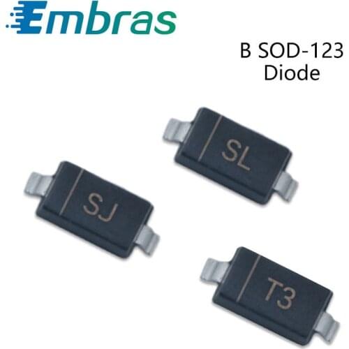 100Pcs SMD Schottky Barrier Diode B5817W SJ BAV21W T3 B5819W SL 20V 30V 40V Electronic Components SOD-123