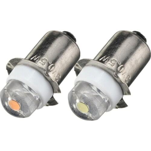 2pcs P13.5S PR2 0.5W LED For Focus Flashlight Replacement Bulb Torches Work Light Lamp 60-100Lumen Pure Warm White DC3V 6V