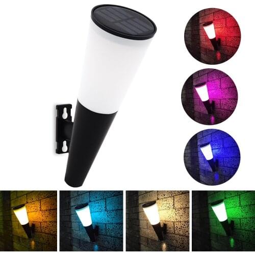 2Pcs Solar Wall Light Outdoor Garden Waterproof Lamp Solar Powered Street Ligths Colorful Landscape Light Door Corridor Lighting