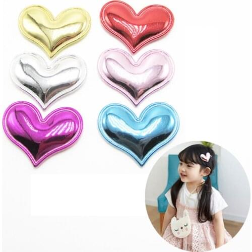 20pcs/lot DIY Hair Accessories Love the material Glitter Shape Handmade Girls Hair Clips Sewing Patch Boutique Mini Decoration