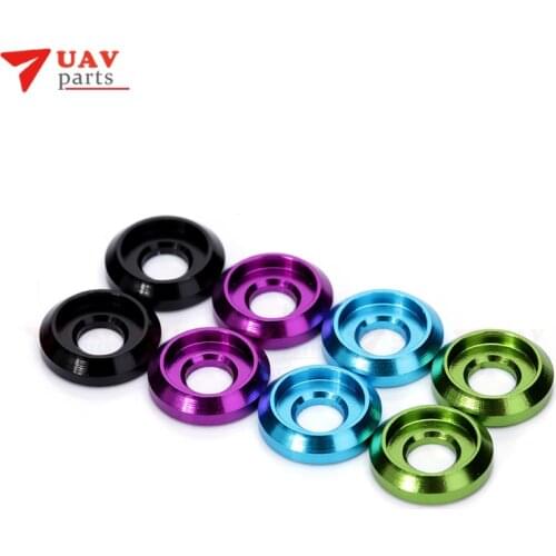 20PCS New M3 Colorful Aluminum Alloy Cone Cup Head Screw Gasket Washer (Multicolor)