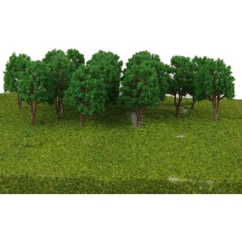 20 Pieces Scenery Landscape Model Trees Green Plastic 1:150, N Scale Parts