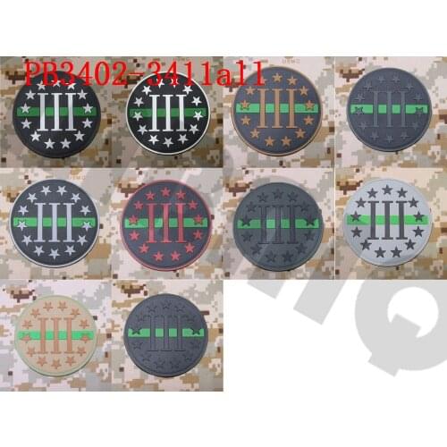 3D PVC Patch The Thin Green Line 3% III PERCENT DEFEND LIBERTY