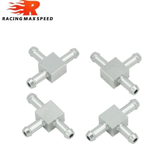 4pcs High Quality Aluminum Alloy 6mm 3 Way T Tubing Tee Vacuum Connector water air pipe Joiner Silver color