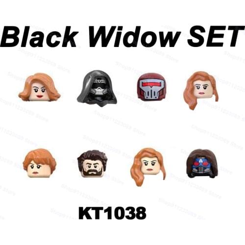 8pcs/set Black Widow SET Assemble Building Blocks Bricks Superhero Model Figures Toys Children Gifts KT1038