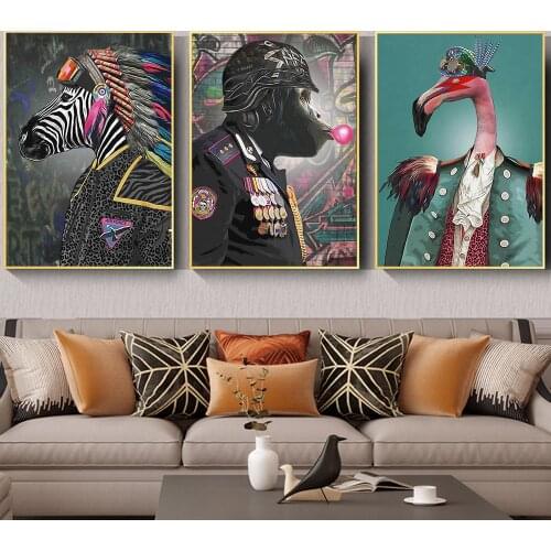 Abstract Graffiti Wall Art Animal Orangutan Zebra Flamingo Posters Fashion Print Canvas Painting Living Room KidS Bedroom Mural