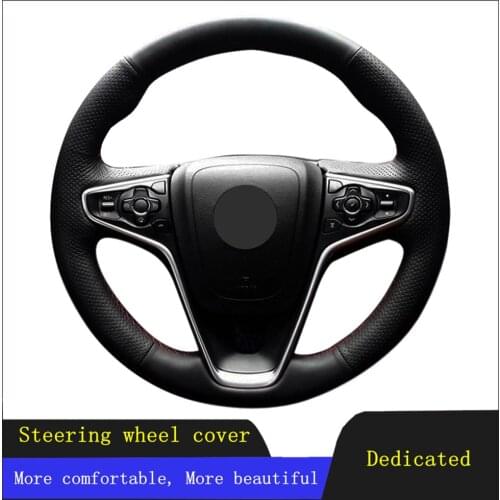 Car Products Car Accessories Steering Wheel Cover Black Hand-stitched Genuine Leather For Opel Insignia 2014 2015 Buick Regal