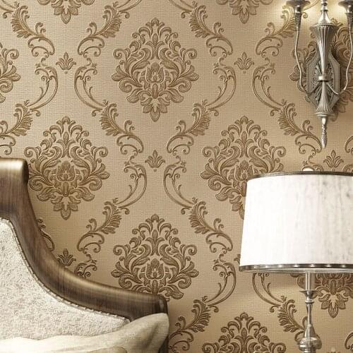 Beibehang High-grade fine embossed European-style non-woven wallpapers Living room bedroom study villas office aisle wallpaper
