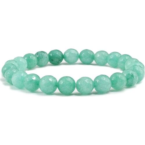 18 Colors Men Natural Stone Bracelets Charm Beads Handmade Strand Bracelets Women Elastic Prayer Buddha Bangles Fashion Jewelry