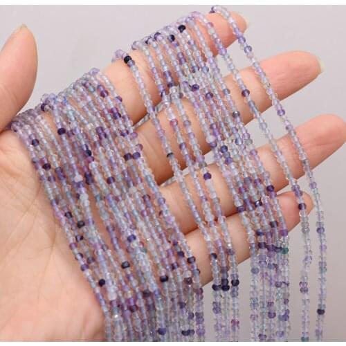 Beads Natural Semi-Precious Stone Section Beaded Unisex Charm Fluorite Beads for Jewelry Making Beadwork DIY Bracelet 3x2mm