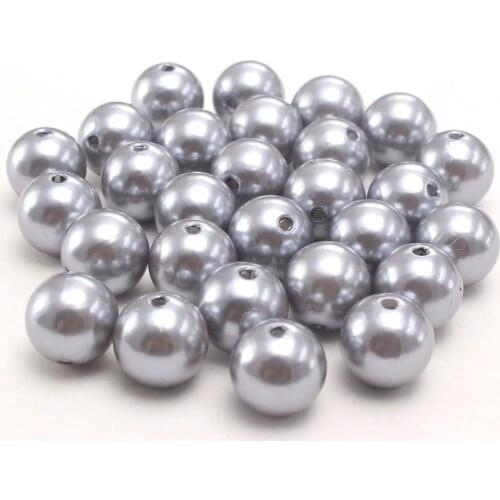 MHS.SUN A62 Silver Grey 4MM-30MM With Hole ABS Plastic Imitation Pearls Beads Loose Spacer Beads For Necklace Bracelet Making