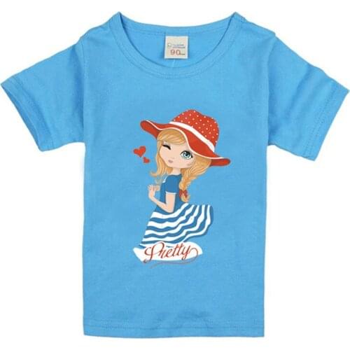 Kids Cartoon T-shirt For Girl Tees Summer Short Sleeves Boys Tops Teen Clothes Kids Shirts