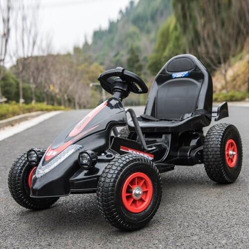 Childrens Electric Car Four-wheel Double Drive Inflatable Wheel Rubber Wheel Remote Control Toy Car Can Sit Ride