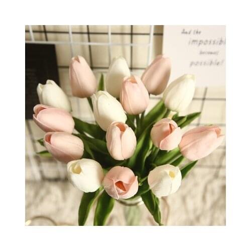 Mini Tulip Bouquet Elegant Attractive Simulation Flower For Home Office Decoration MW08081