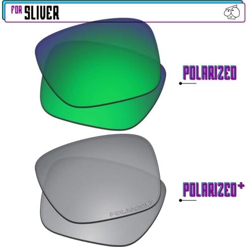 EZReplace Polarized Replacement Lenses for - Oakley Sliver Sunglasses - SilverP Plus-Green P