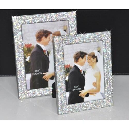 6/7/8inch High-end Crystal Rhinestone Photo Frame Styling Bling Frames for Pictures Personalized Home Desk Decor Kid Photo Frame