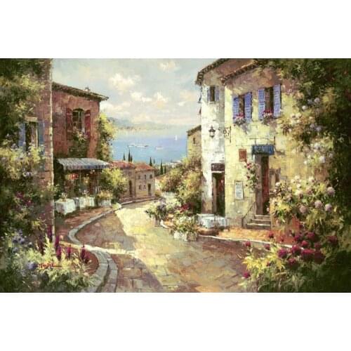 Canvas art oil paintings Levanto Hideaway cityscape artwork for living room hand painted