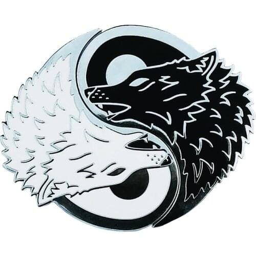 Yin yang wolf badge eight diagrams brooch cute black and white art pin couple gift shirts backpack accessory