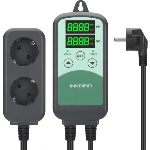 Inkbird ICC-500T S01 Digital Programmable CO2 Controller with High/Low Alarm with Alarm for Ventilation System,HVAC Equipment