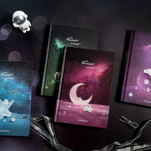 Ins32K Fantasy Starry Sky Luminous Manual Color Page Illustration Notebook Notepad Stationery Korean School Supplies Writing