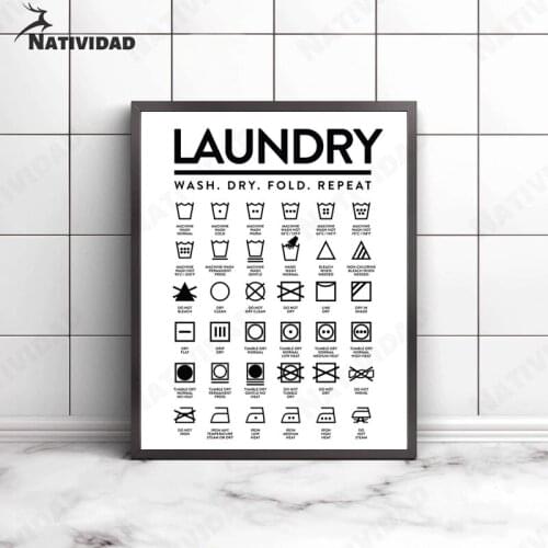Bathroom Canvas Painting Artist Home Decor Washing Machine Instructions for Use Poster Wall Art Living Room Home Decoration