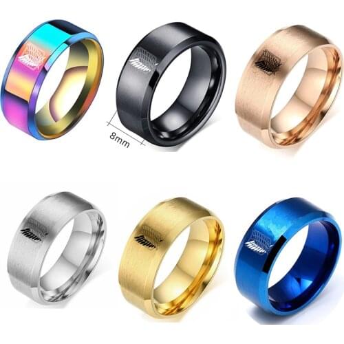 Anime Attack on Titan Ring Levi Mikasa Hanji Sasha Cosplay Props Wings of Liberty Freedom Scouting Legion Stainless Steel Ring