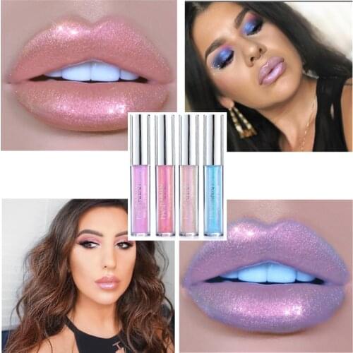 6Colors Lip Gloss Laser Holographic Lip Tattoo Lipstick Makeup Jelly Pigment Glitter Lip Gloss Moisturizing Lip Gloss Makeup