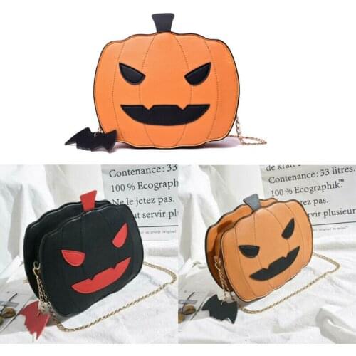 Fashion Girl Halloween Shoulder Bag Pumpkin Shaped Demon Messenger Crossbody Bag Casual Purse Handbag