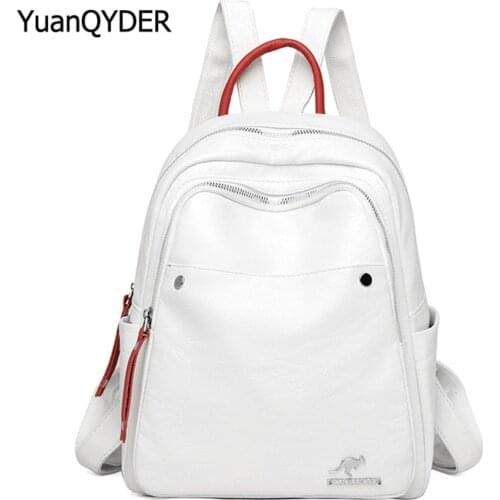 Fashion Letter Designer Womens Backpack High Quality PU Leather Ladies Anti-theft Backpack Casual Women Student School Bags Sac