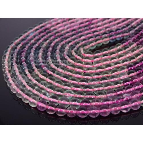 Natural Multi-Colored Fluorite Gems Stone Round Spacer Loose Beads 6mm 15.5'' Strand for Jewelry Making Crafts 2 Strands/Pack