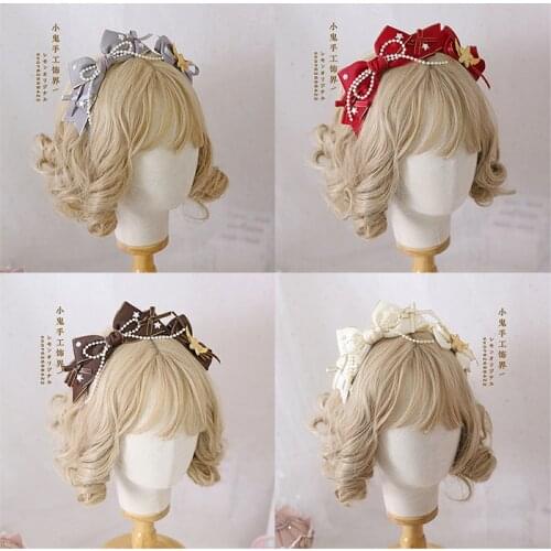 Lolita Gothic Headband Dark Series Sweet Lo Niang KC Handmade Hair Accessories Headdress Hairpin Headband