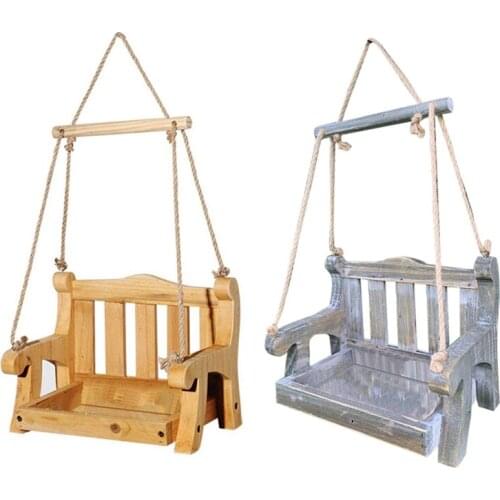 Practical Swing Chair Bird Feeder Parrot Food Holder Garden Hanging Bird Feeder for Outdoor Courtyard Yard Wild Birds Feeding