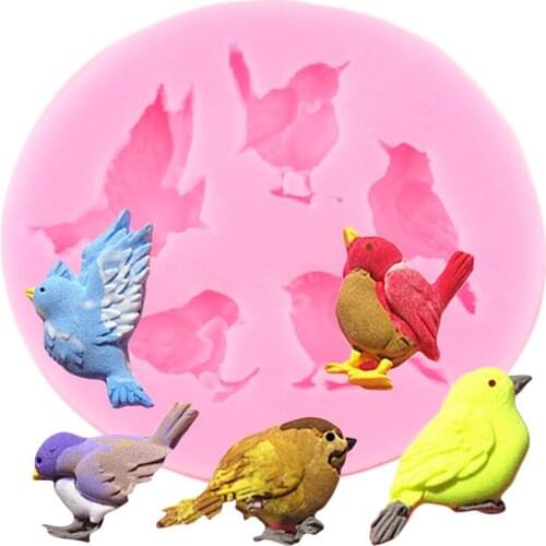 Bird Silicone Mold Animal SugarCraft Fondant Cake Decorating Tools DIY Baking Molds Polymer Clay Candy Chocolate Gumpaste Moulds