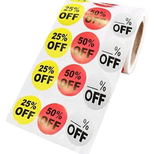 Sale Tag Discount Sticker Retail Store Clearance Promotion Pricing Half Fold Lables (20mm, Red)
