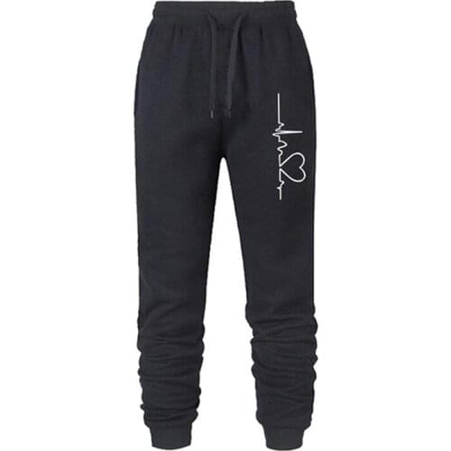 Loose Joggers Wide Women Men Elastic Waist Sports Pants Print Trousers Couple Leisure Streetwear Unisex Solid Sweatpants