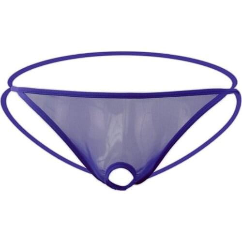 Gay Sex G-string Mesh Thong Men Transparent Gay Backless Underwear See Through Male Panties Open Crotch