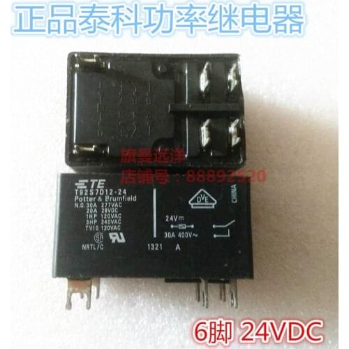 T92S7D12-24 24VDC 24V 30A 6-pin power relay