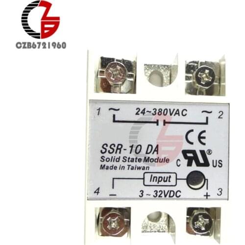 DC-AC Solid State Relay SSR-10DA 10A 3-32V DC to AC 24-380V SSR Relay Switch