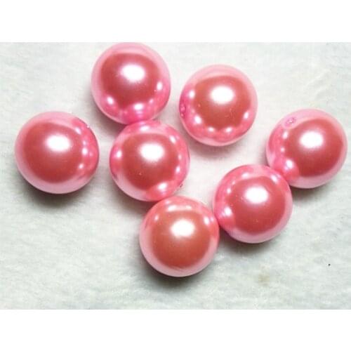 Choose size) 6mm/8mm/10mm/12mm/14mm/16mm/18mm/23mm/25mm pink color Acrylic Pearl Beads #75