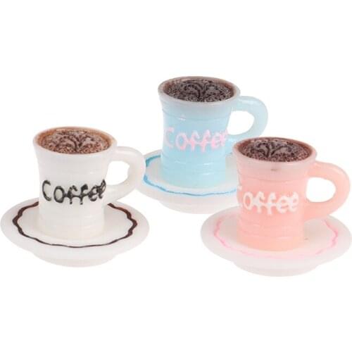 1/12 Dollhouse Miniature Mini Coffee Cups Plate Set Model Accessories Toys