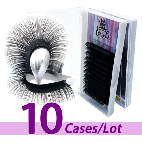 10case/lot MASSCAKU eyelashes makeup cilios 8~18mm high quality mink lashes faux cils individual eyelash extension for beauty
